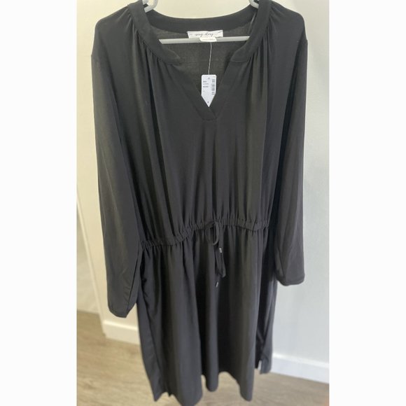 NWT Solid Long-Sleeve Flared Jersey Dress - In Every Story (Penningtons) - Picture 7 of 8